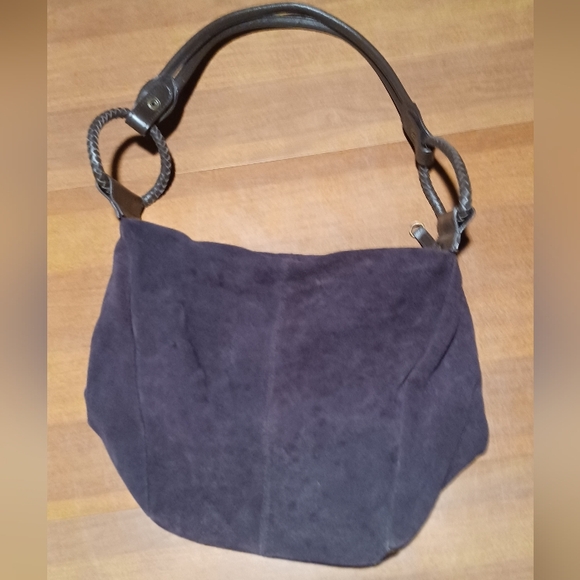 EUC Isaac Mizrahi Genuine Brown Suede Leather Hobo Bag - Picture 6 of 7